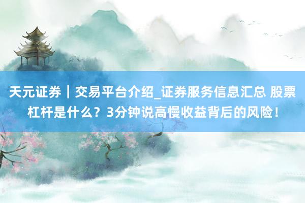 天元证券｜交易平台介绍_证券服务信息汇总 股票杠杆是什么？3分钟说高慢收益背后的风险！