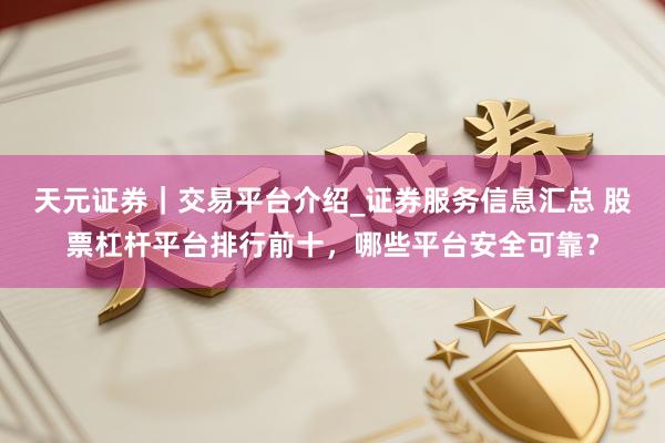 天元证券｜交易平台介绍_证券服务信息汇总 股票杠杆平台排行前十，哪些平台安全可靠？