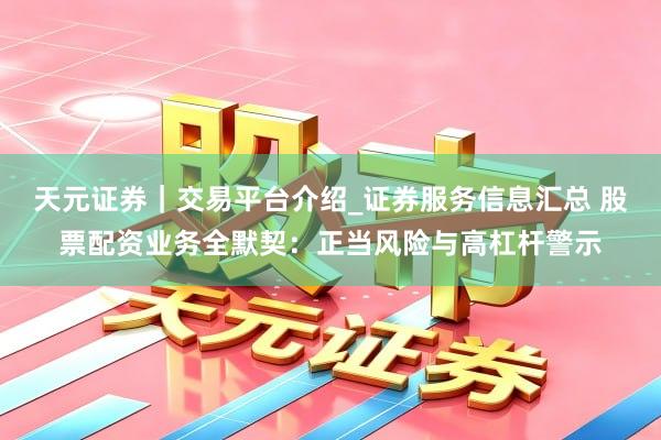 天元证券｜交易平台介绍_证券服务信息汇总 股票配资业务全默契：正当风险与高杠杆警示